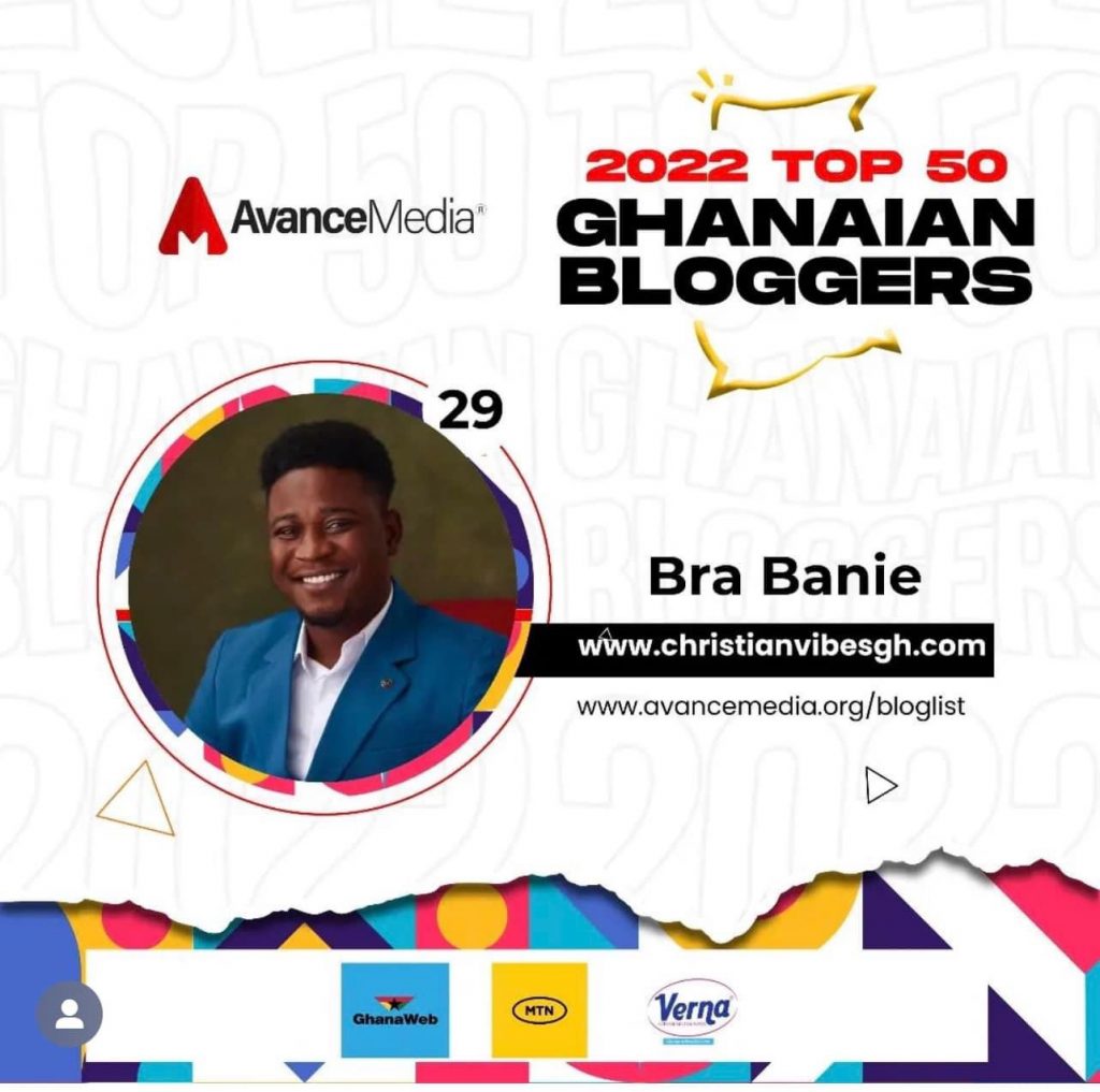 Bra Banie Of Christian Vibes Gh Has Been Named Among The Top 50